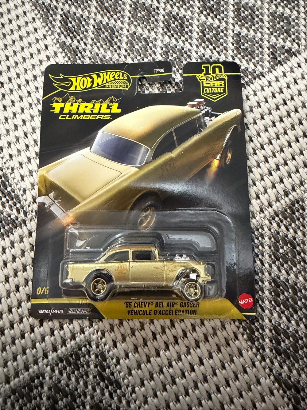 CHASE Hot Wheels Thrill Climbers '55 Chevy Bel Air Gasser - Gold